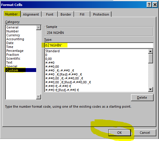 2 - Sử dụng Custom Formats để định dạng tiền tệ