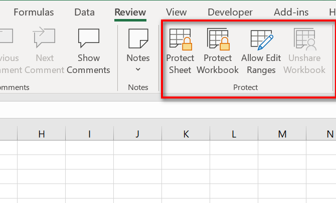 Giao diện Protect Sheet trong Excel