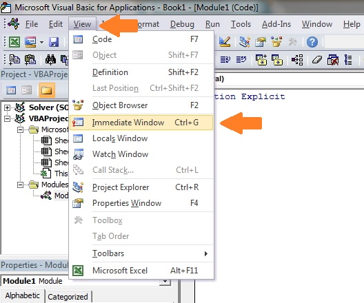 Immediate Window trong VBA