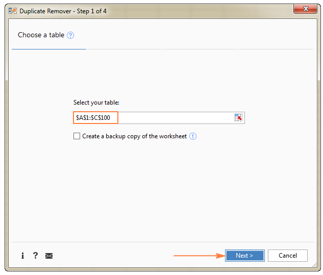 Duplicate Remover - Bước 2