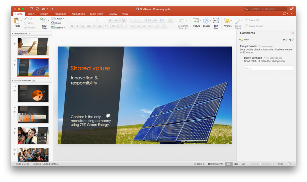 Cửa sổ Comment mới trong PowerPoint 2016 cho Mac