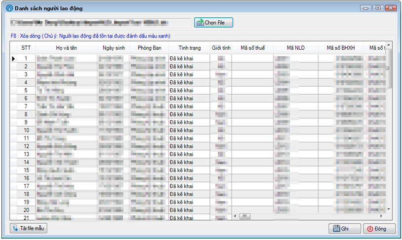 Hiển thị file Excel