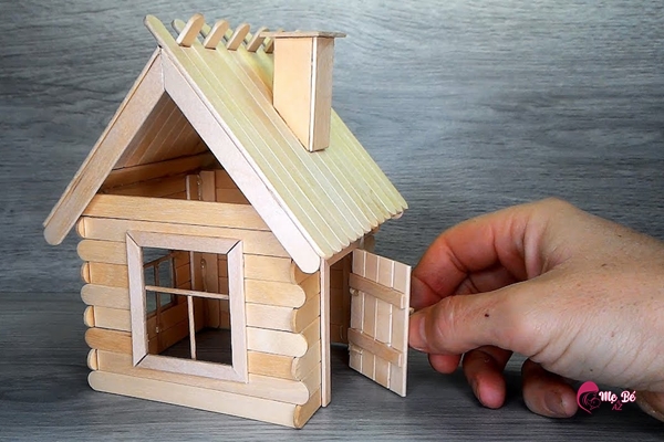 Ngôi nhà đồ chơi từ que kem gỗ