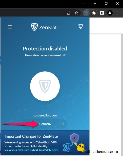 Chọn quốc gia ZenMate