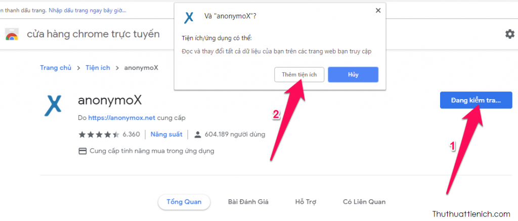 Cài đặt anonymoX
