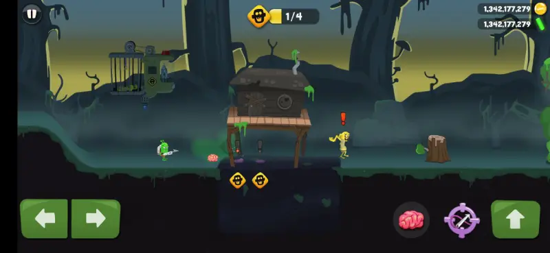 Săn bắt zombie bằng súng móc trong game Zombie Catchers