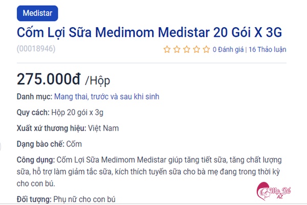 Cốm lợi sữa Medimom: Lựa chọn tốt cho mẹ sau sinh? Cốm lợi sữa Medimom: Lựa chọn tốt cho mẹ sau sinh?