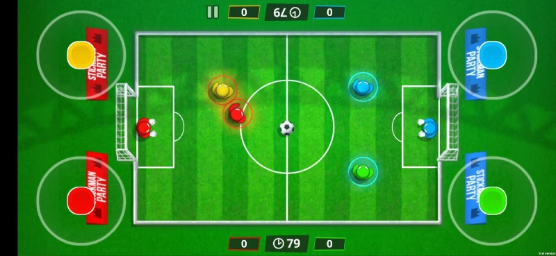 Giao diện chơi game Stickman Party với 4 người chơi trên cùng một màn hình