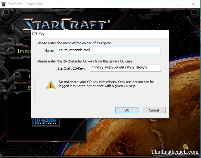 Quá trình cài đặt StarCraft 1