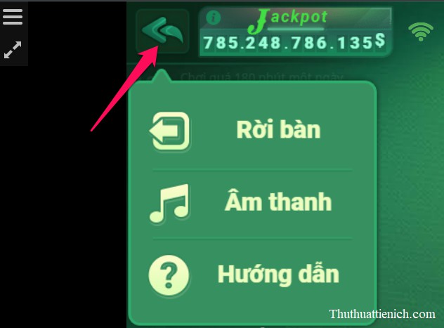 Nút Rời bàn