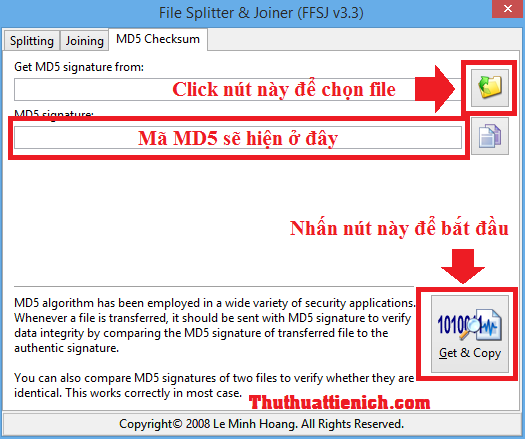 Kiểm tra mã MD5 bằng phần mềm FFSJ