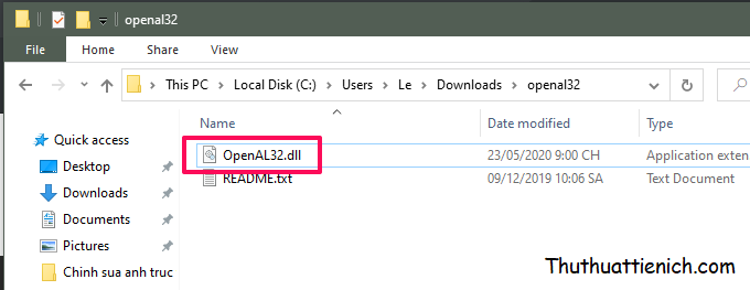 Giải nén file vừa tải về sẽ thấy file DLL