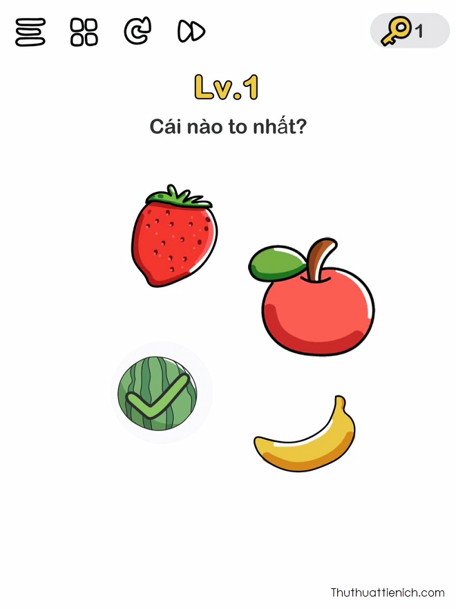 Đáp án câu 1 game Brain Out