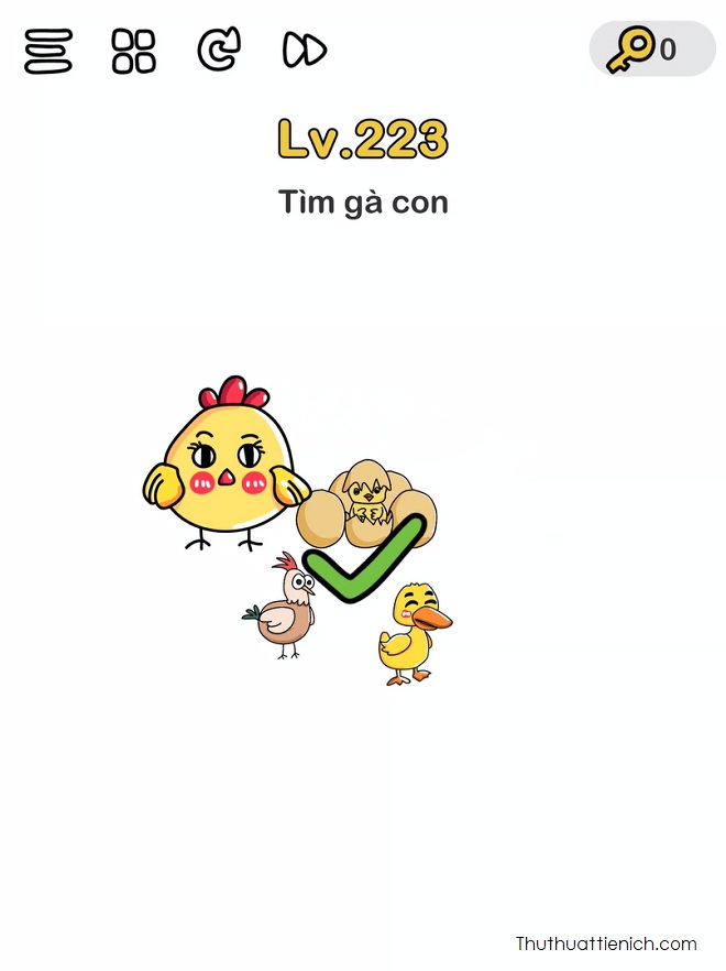 Đáp án Level 223 game Brain Out