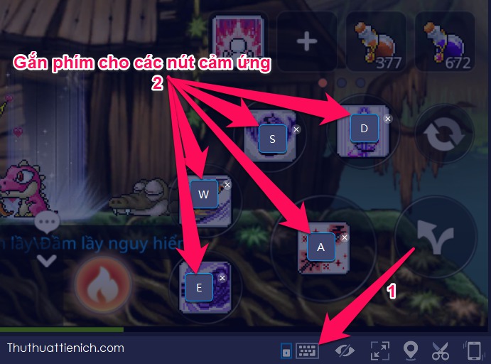 Gán phím kỹ năng trong Maplestory M trên Bluestacks