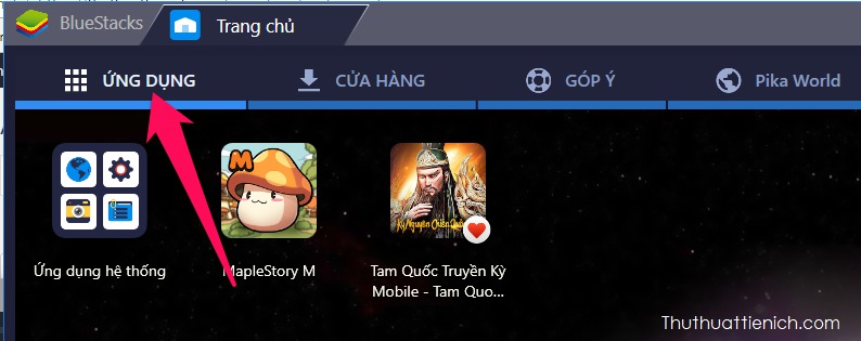 Biểu tượng Maplestory M trong tab Ứng dụng của Bluestacks