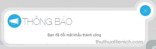 Thông báo đổi mật khẩu thành công