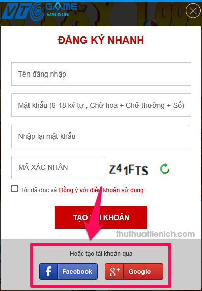 Nút đăng nhập bằng Facebook