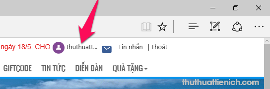 Giao diện tài khoản VTC sau khi đăng ký