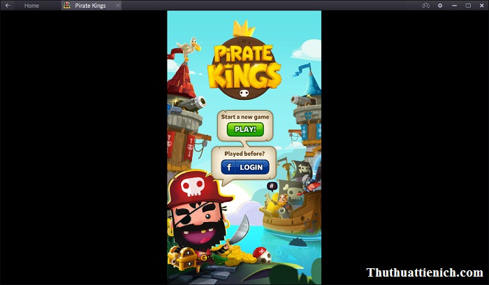 Giao diện menu chính của game Pirate Kings