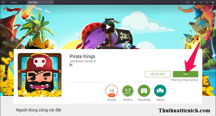 Mở game Pirate Kings trên BlueStacks