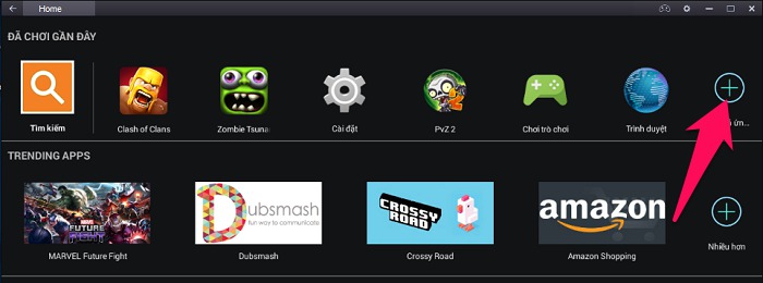 Danh sách ứng dụng đã cài đặt trên BlueStacks