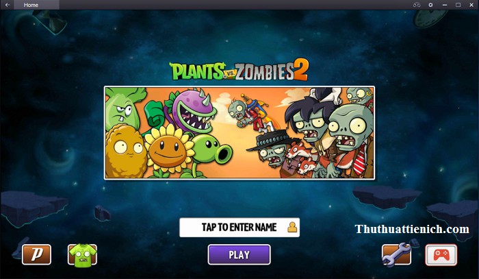 Giao diện menu game Plants vs. Zombies 2