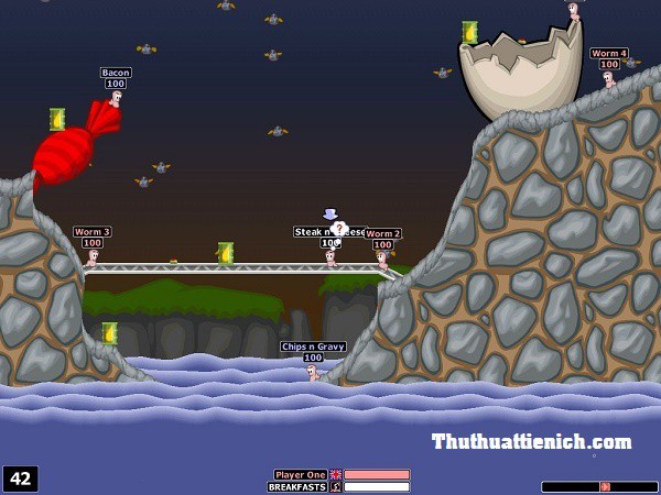 Một màn chơi trong Worms World Party