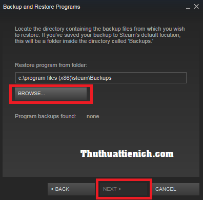 Chọn thư mục cài đặt DOTA 2 trên Steam