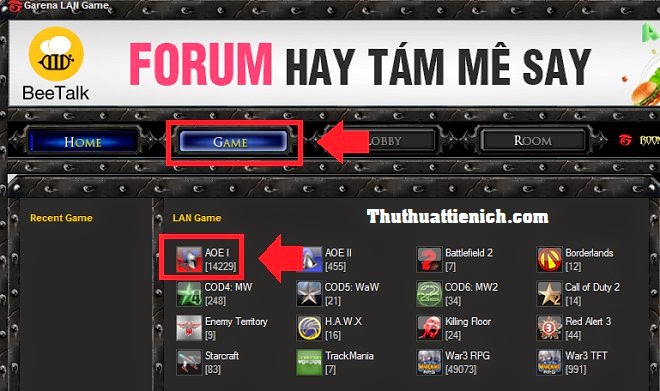 Lựa chọn game Đế Chế AOE 1 trên Garena Plus