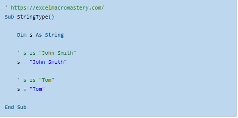 Declaring a standard variable length string
