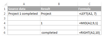 Ví dụ hàm LEFT, RIGHT, MID