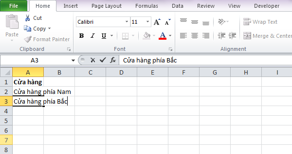 Mô tả nội dung bị cắt ngang trong ô Excel