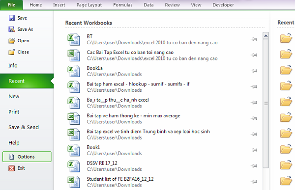 Cài đặt Excel 2007+