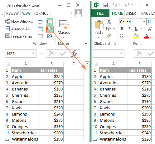 Synchronous Scrolling