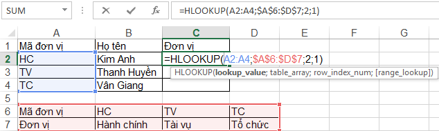 Hướng Dẫn Sử Dụng Hàm VLOOKUP và HLOOKUP trong Excel Hướng Dẫn Sử Dụng Hàm VLOOKUP và HLOOKUP trong Excel