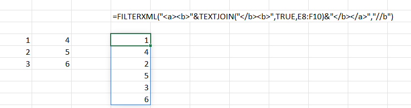 FILTERXML kết hợp TEXTJOIN