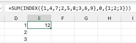 Hàm SUM với Dynamic Array