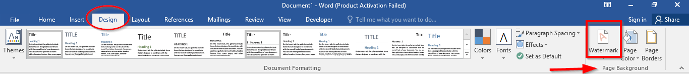 Làm xuất hiện hộp Watermark