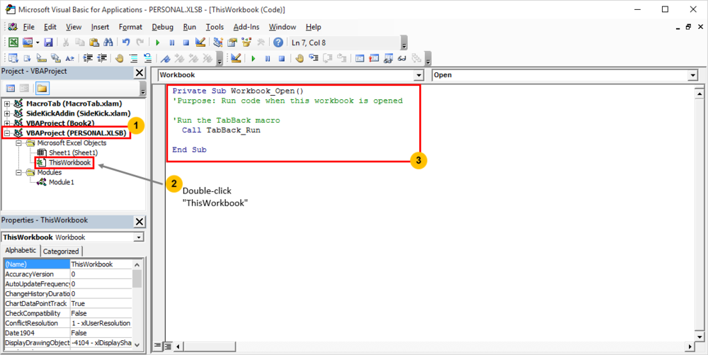 Chèn ThisWorkbook Code