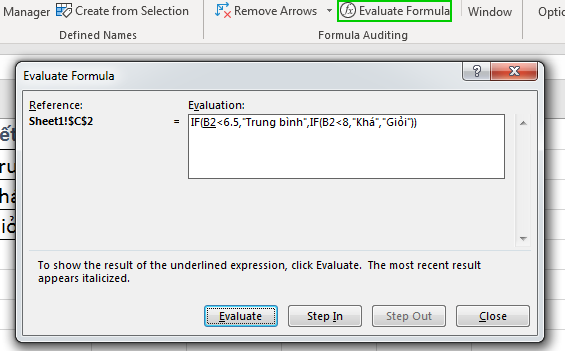 19 Mẹo Hữu Ích Khi Sử Dụng Hàm IF Lồng Nhau Trong Excel (Phần 1) Evaluate Formula