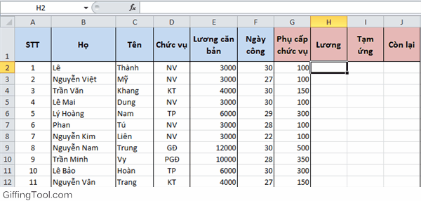 alt text: Minh họa phép tính nhân trong Excel