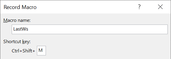 Thiết lập phím tắt trong Excel