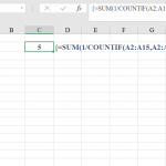 Minh họa công thức mảng để đếm giá trị duy nhất