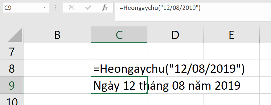 Chuyển đổi Ngày Tháng sang Dạng Chữ trong Excel với Hàm Heongaychu Ví dụ khác về cách sử dụng hàm Heongaychu