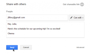 Hộp thoại chia sẻ tệp tin