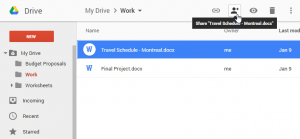 Nút chia sẻ trên Google Drive