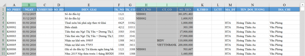 Hướng Dẫn Lập Sổ Kế Toán Chi Tiết Tiền Gửi Ngân Hàng Trong Excel Công thức tính số dư đầu kỳ
