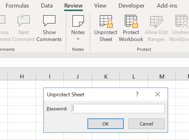 Kiểm tra Sheet đã được bảo vệ