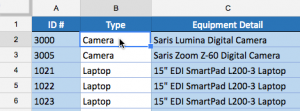 Bật bộ lọc trong Google Sheets